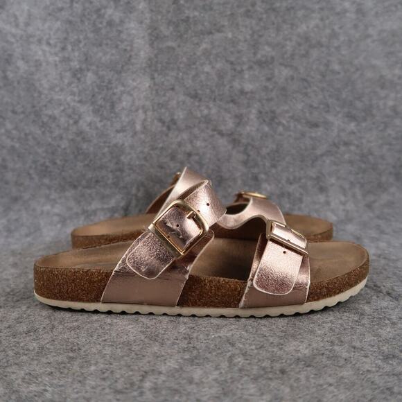 Cat & Jack Shoes Kids 13 Sandals Slides Double Strap Casual Slip On Metallic - Picture 1 of 10